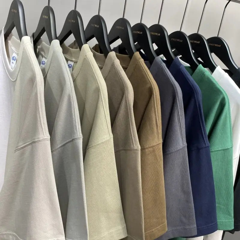 Wholesale 100% Cotton Blank Oversized Tshirt 275g Heavy Weight Custom 3d Logo Men Puff Print Tee  T-shirt Oversize PersonnalisÃ©