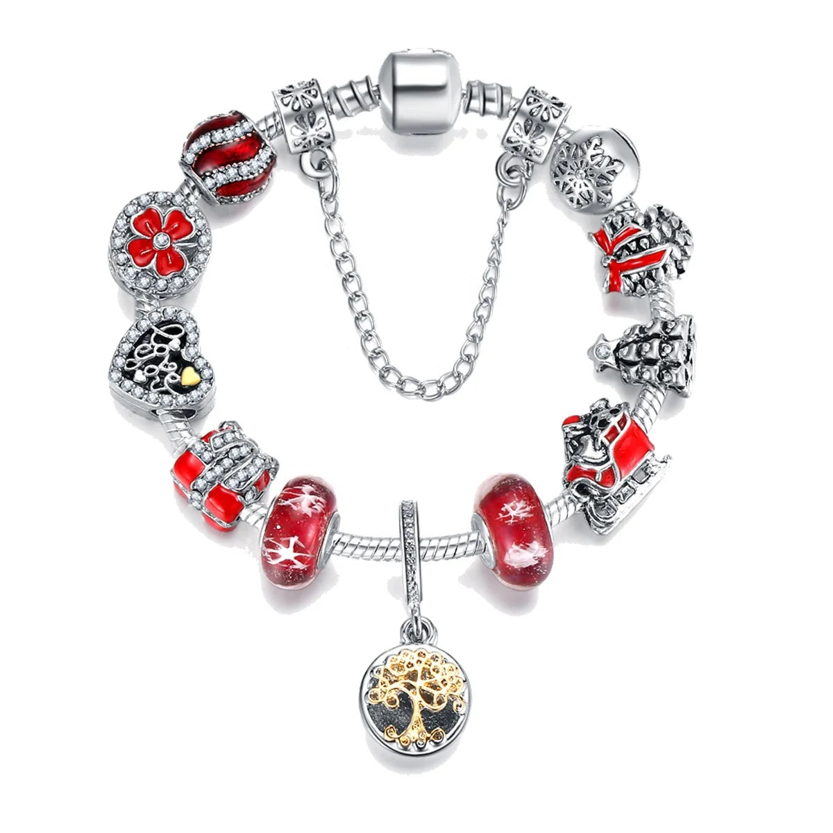2026 Hot Sale Merry Christmas Charms Bracelet Stainless Steel Material Christmas Pendant Bracelet for Gift
