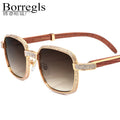 Borregls Diamond Wood Sunglasses Men Full-Rim Square Sun Glasses for Women New Luxury Brand Designer Optical Eyewear 17550180T