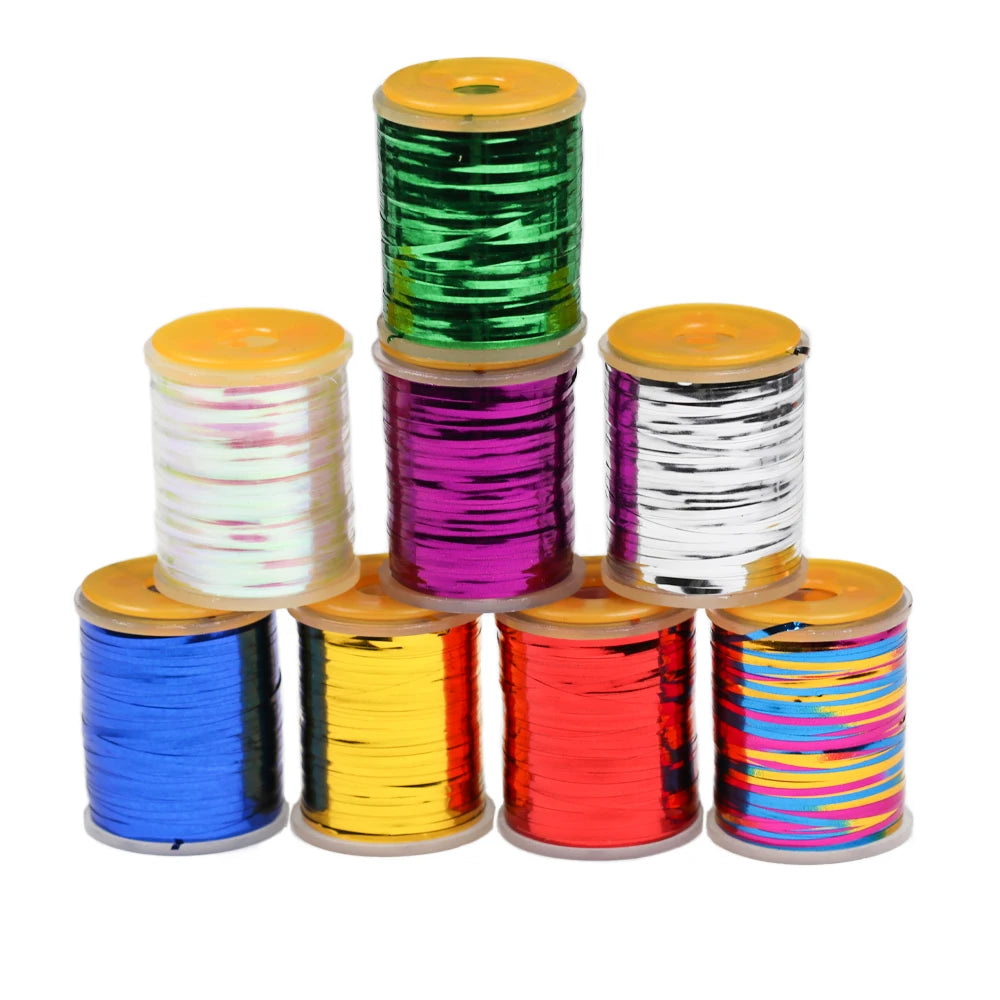 1mm Wide Fly Tying Flat Mylar Tinsel Flash Tape Holographic Tinsel Material for Flashback Nymphs Saltwater Streamer Patterns