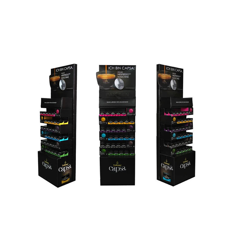 Custom Eco-Friendly Foldable Cardboard Popup Display Stand Floor Corrugated Paper Shelf for Food Retail Stores