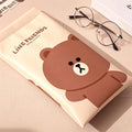 PU Leather Sunglasses Case with Top Squeeze Closure Pouch for Eyeglasses Earphones Jewelry Cosmetics
