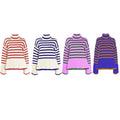 Custom Pattern Knit Sweater Women Pullover Ladies Knitwear Winter Oversized Cotton Knitted Striped Turtleneck Women's Sweater