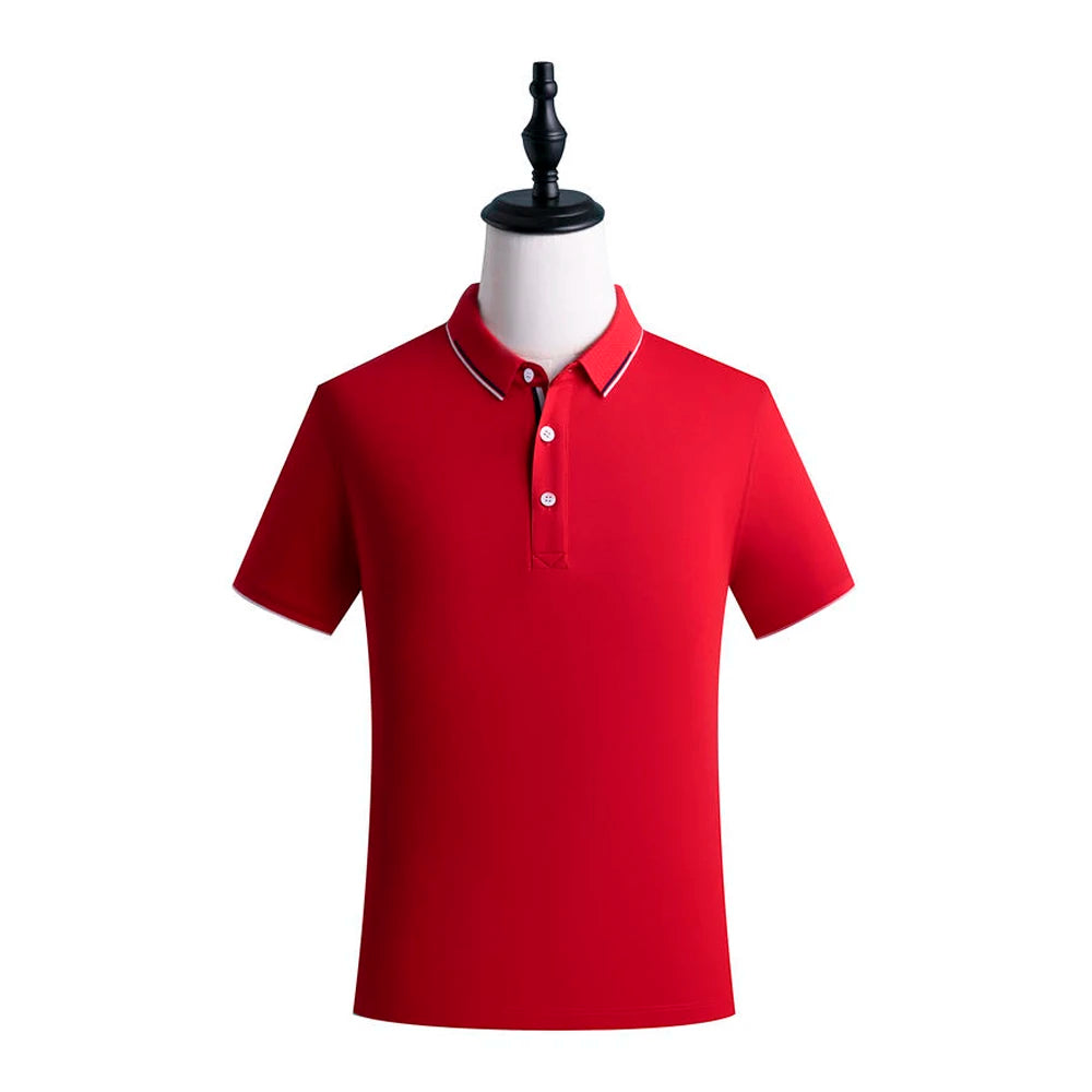 AI-MICH Competitive Price Customized Logo Lapel Collar Polo T Shirt 100% Cotton Factory Produce Polo Shirt