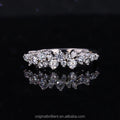 Starsgem Latest 18K Soild White Gold 2.5mm Round Cut Moissanite Wedding Rings Jewelry
