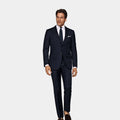Dark Gray Wool and Silk Blended Men's Single-breasted Suit