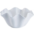 Korea South Style Pure White Ceramic Bowl Creative Rolled Edge Tableware for Dessert Fruit Vegetable Salad Eco-Friendly Plant