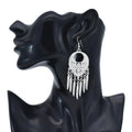 Bohemian Bollywood Silver Drop Dangle Earrings for Women Festival Party Jewelry Tassel Statement Earrings