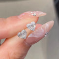 RUYI Unique Diamond Earrings 14K White Gold Lab Diamonds Earring Studs VVS Diamond Heart Shape Earrings