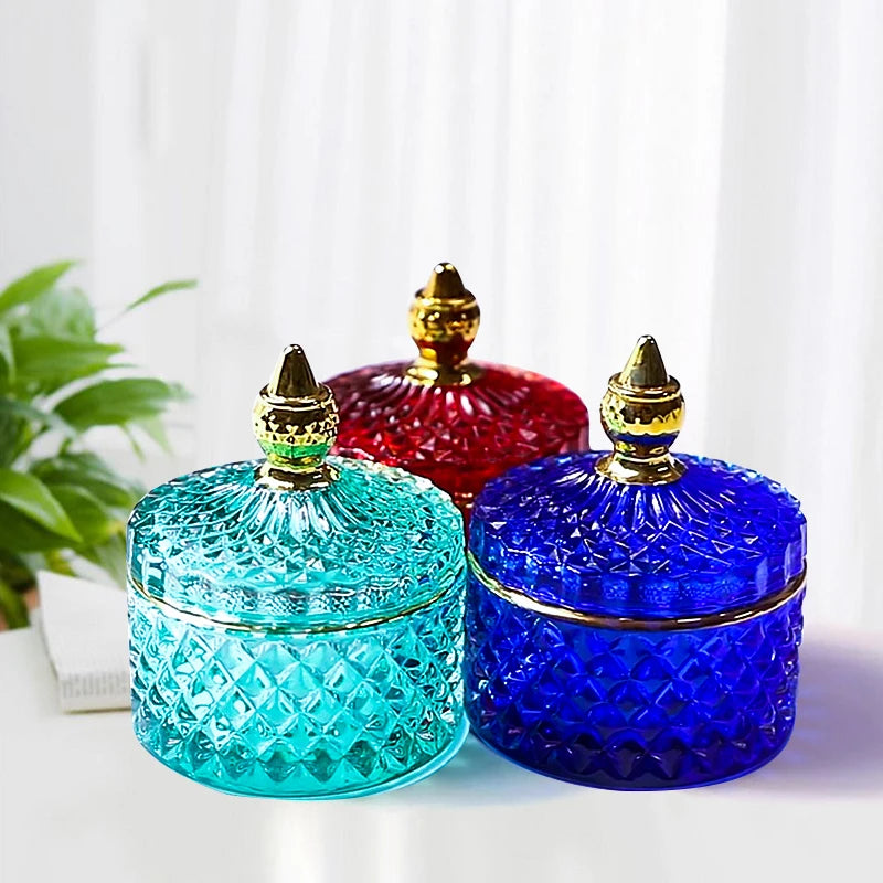 Cheap Hot Selling Small Luxury Mini Glass Candle Jars Holder with Lid for Making Candles Christmas Candle Stand