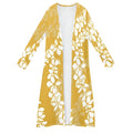 1MOQ Drop Shipping 2025 Wholesale Cheap Yellow Elei Polynesian Samoan Floral Design Custom Long Sleeve Cloak Cardigans for Women