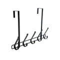 Home No Installation Metal 5 Hook Door Hanging Hooks for Bedrooms & Bathrooms Towels Clothes Hats Organizer Wallet Storage Shelf