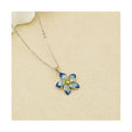 Custom Women's Fine Pendant Necklace Bulk-in-Stock Cute Enamel Blue Flower Charm Fashion Jewelry