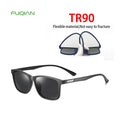 Fashionable Square Design UV400 TR90 Frame TAC Polarized Sunglasses Unbreakable Durable for Women Men with Low MOQ Black Frame