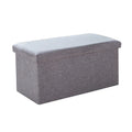 Wholesale Living Furniture Linen Folding Storage Ottoman Strong Support Footrest Storage Chest with Fabric