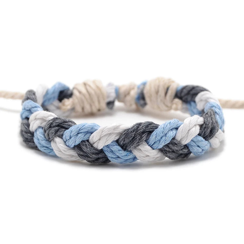 ABB031 Handmade Geometric Beaded Cotton Friendship Bracelet for Women & Men Ethnic Wedding & Party Gift-Adjustable Size