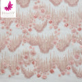 HY1581 3D Bead Embroidery Tulle Lace Sequins Decorative Fabric Small Fresh Bag DIY Curtain Dress Decoration Clothing Wedding