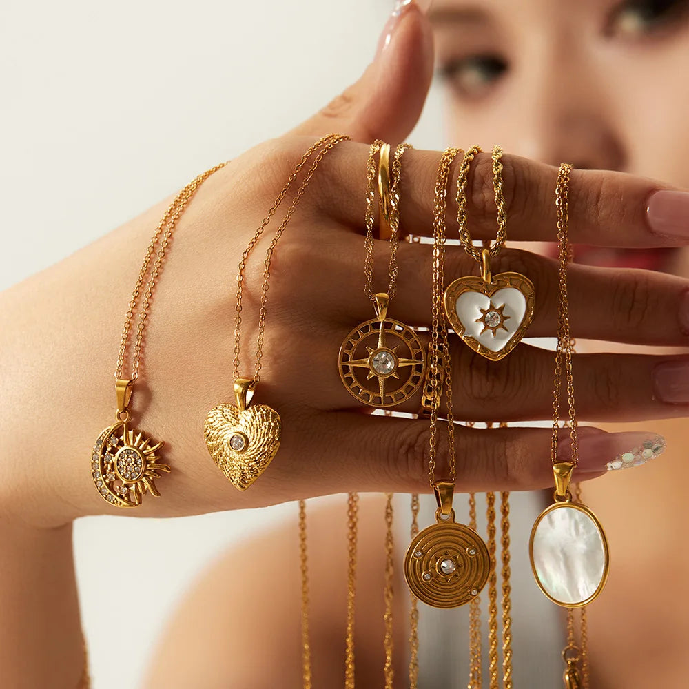 Discount Fast Shipping Women's Fashion Chain Gold/Silver Pendant Jewelry Designs Stainless Steel Chains Necklace