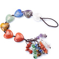 Hongzhuo Natural Crystal Heart Shape Stones 7 Chakra Pendant for Home or Car Pendant Ornament