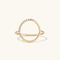 LOZRUNVE Custom Wholesale Jewelry Gold Plated  Zirconia Open Circle Ring Sterling Silver 925 Jewellery