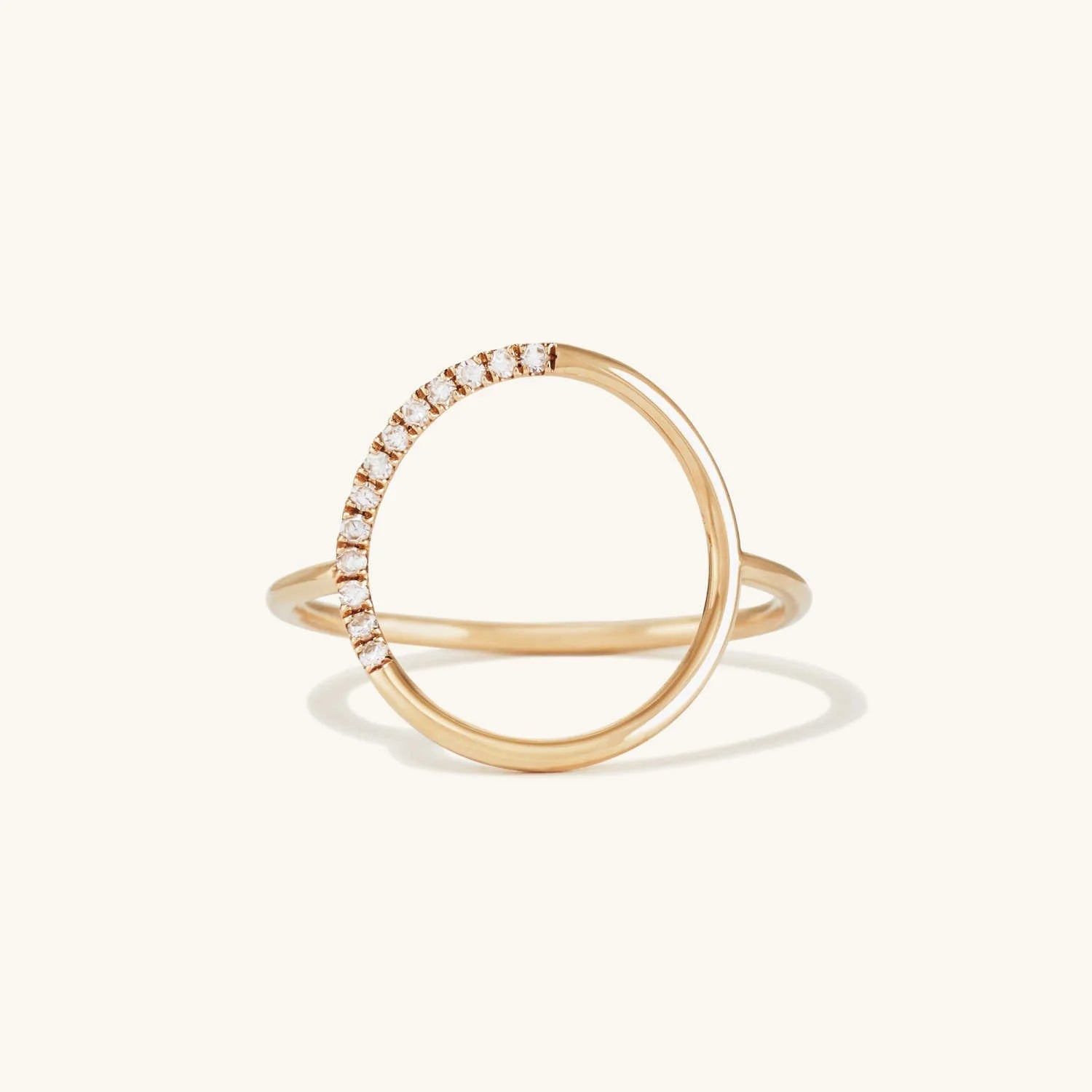 LOZRUNVE Custom Wholesale Jewelry Gold Plated  Zirconia Open Circle Ring Sterling Silver 925 Jewellery