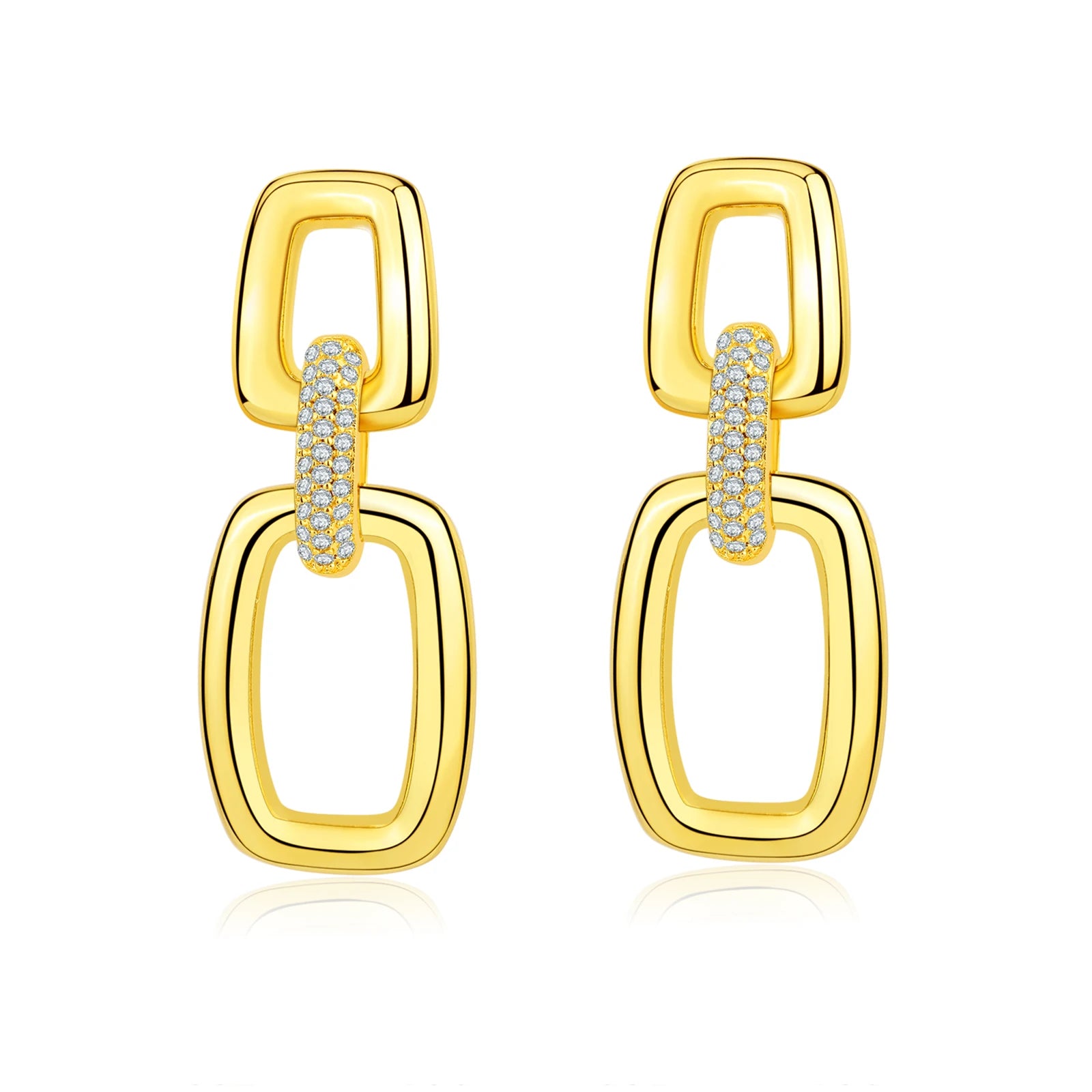 Premium Simple Design Brass Huggie Ear stud 18K Gold Plated Irregular Zircon Women's Wedding Engagement Anniversary Party Gift