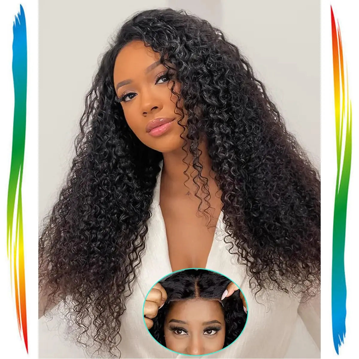 Ready to Go Glueless Wig Wholesale Vendors Pre Plucked 6*4 Lace Closure Wig Kinky Curly Transparent Lace Front Human Hair Wig