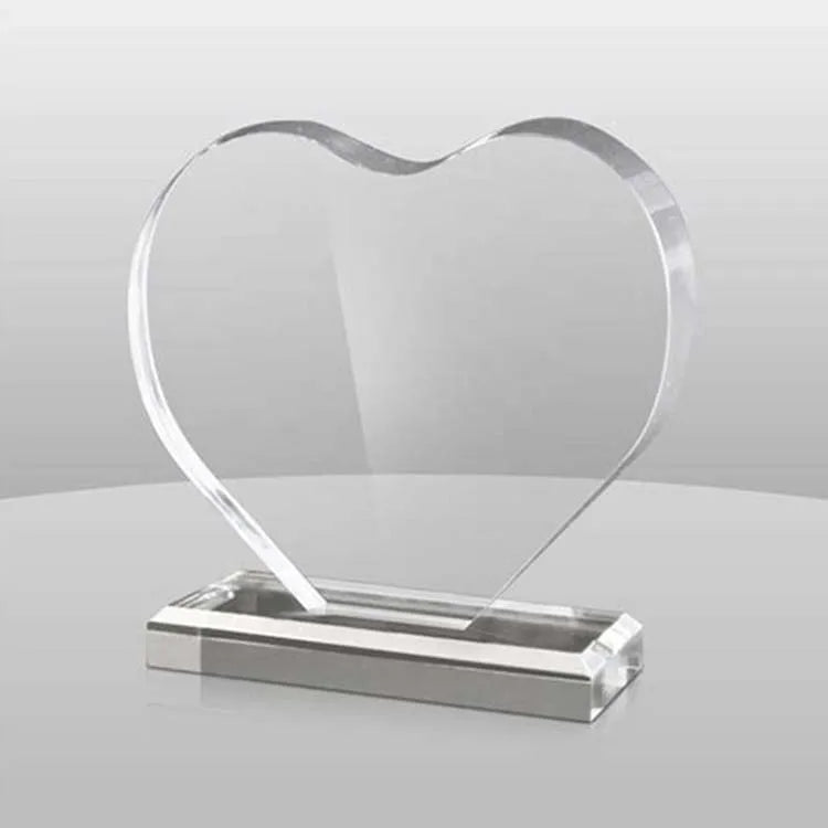 Custom Wholesale Clear PMMA Award Block with Base Medals Luxury Transparent Thick Plexiglass Acrylic Plastic Trophy