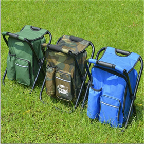 Outdoor Folding Chair Camping Fishing Chair Stool Portable Backpack Cooler Insulated Picnic Tools Chair