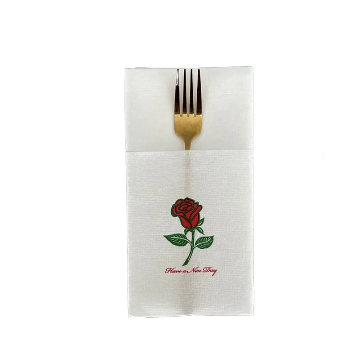 Wholesale Cutlery Pocket Napkins Disposable Dinner Napkins With Logo Linen Feel Airlaid Paper Napkins