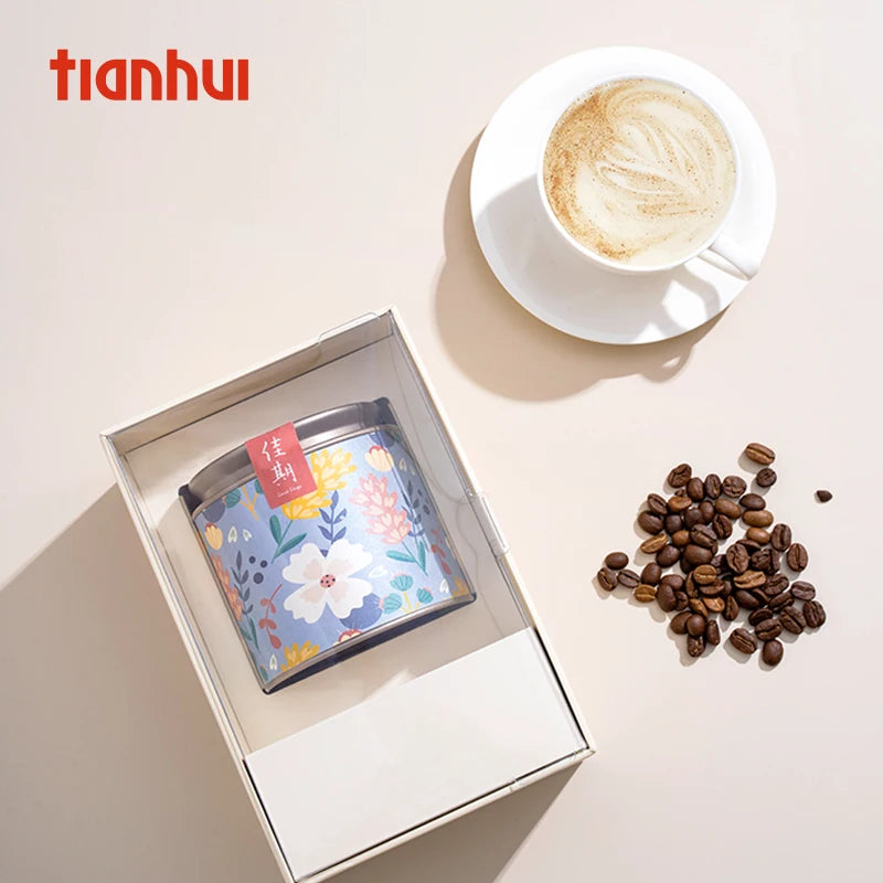 Tianhui Round Paper Sealed Jars with Tin Lid Gift Handmade Tea Container