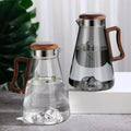 Glass Water Pitcher with Strainer Lid Beverage Glass Carafe for Juice Lemon Water Iced Tea Glass Jug
