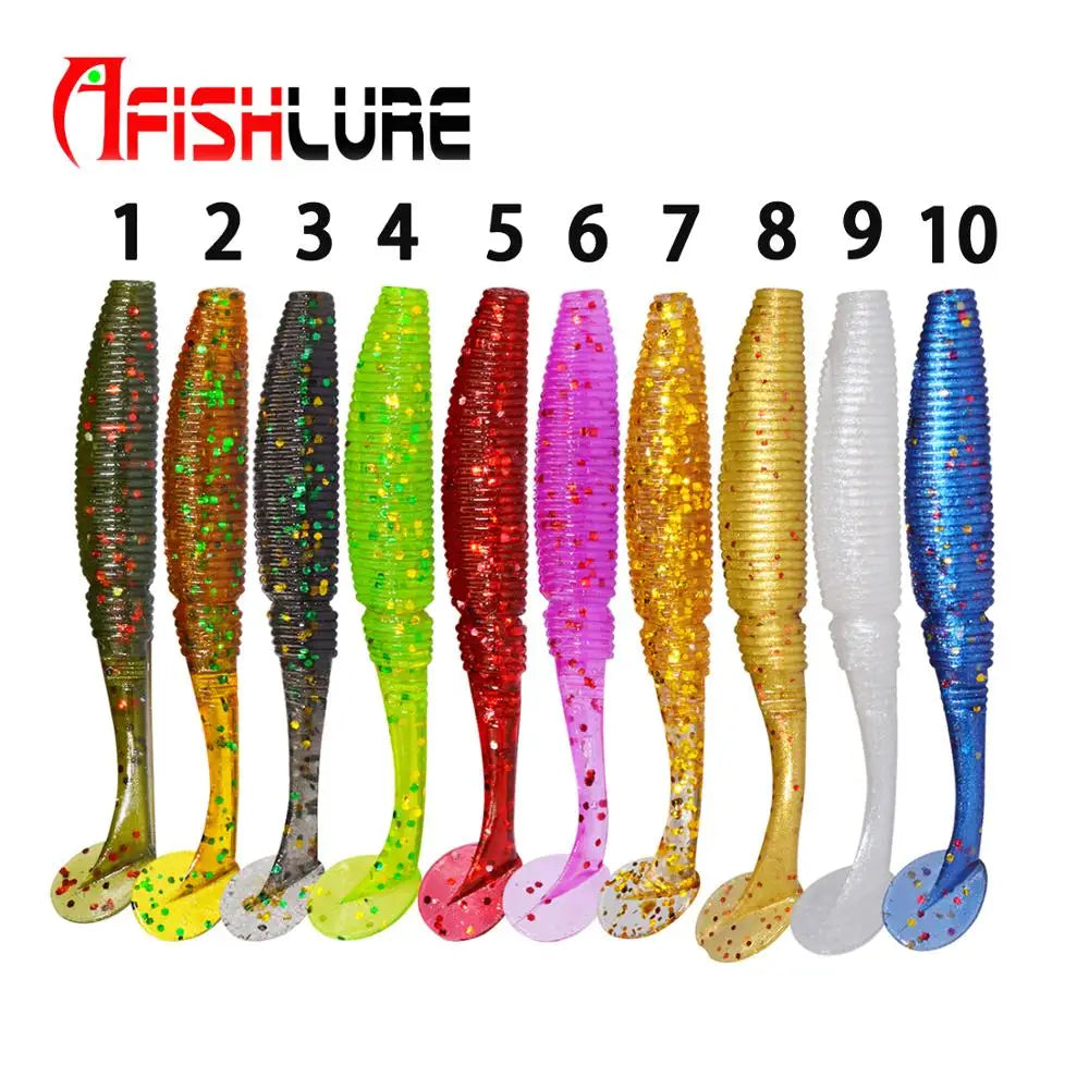 Fishing Lure Artificial Bait 5cm 1g Paddle Tail Swim Bait Lure Soft Bait Fishing Trout Lure Shad Lure Soft Plastic Fishing Lures