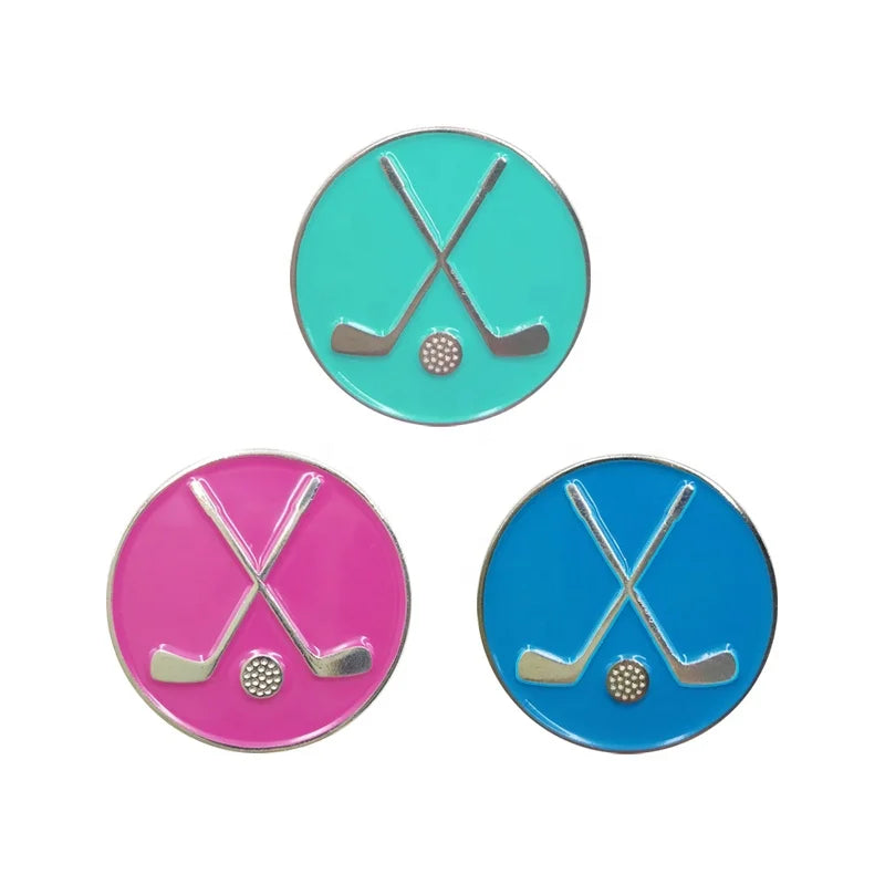 Hot Sale Custom Shape Metal Golf Ball Marker Logo Iron Hat Clip Golf Accessory