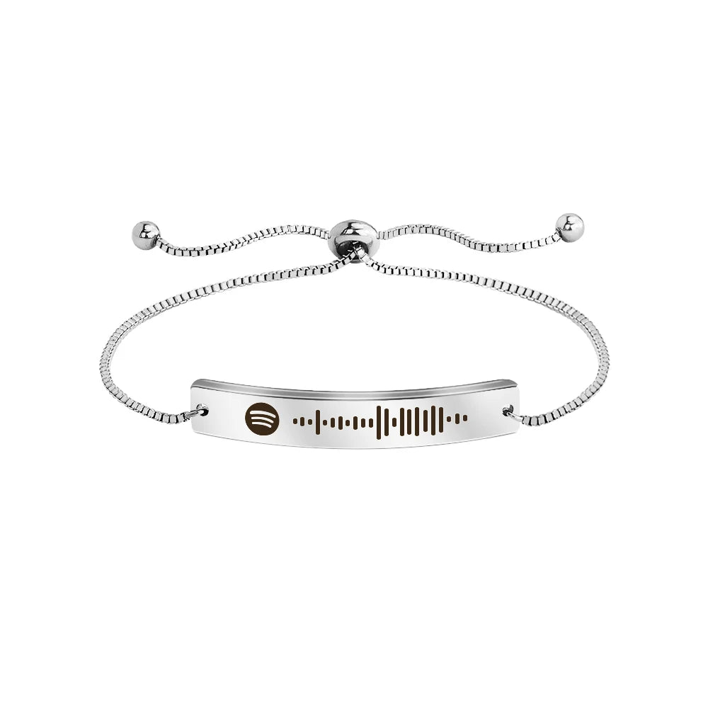 Gradient Color Bangle Custom Music Adjustable Spotify Scan Code Bracelet
