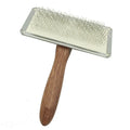Stainless Steel Slicker Brush with Wooden Handle for Dog Hair Cleaning and Pet Grooming Tools