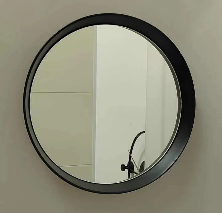 80X80CM Sleek Design Modern Simple Circle Wall Mirrors Black Frame Round Wall Mirror for Living Room