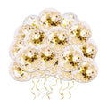 50pcs 12inch Decoration Party Clear Transparent Latex Ballon Gold Color Confetti Balloon Suppliers
