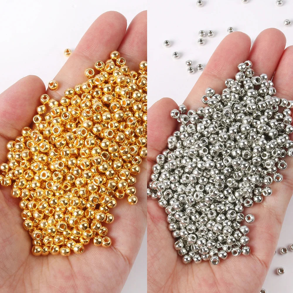 500g 4mm Acrylic Round Spacer Beads Smooth Loose Ball Beads for DIY Bracelet Jewelry Making Craft