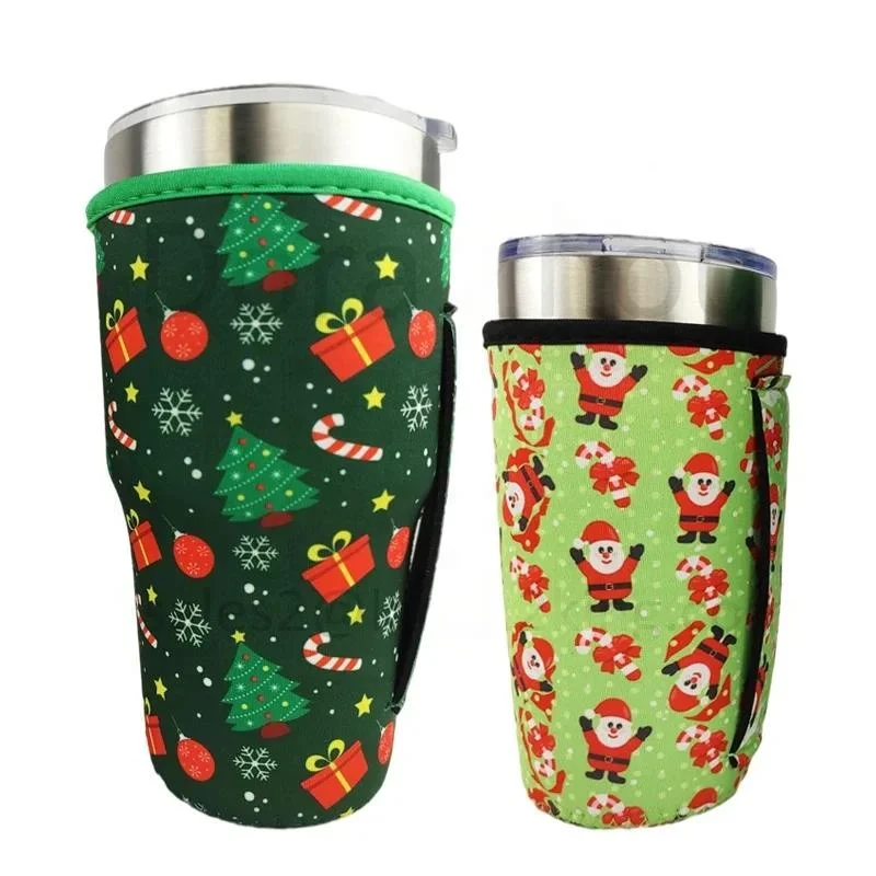 Personalized Sublimation Blanks Printing Neoprene Drink Insulated Tumbler Bottle Sleeve 20-32oz Christmas Tumbler Cooler
