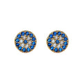 Wholesale 925 Sterling Silver CZ Blue Devil Eye Stud Earring Gold-Plated Trendy Design for Weddings Parties Great Gift for Women
