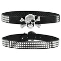 Women Men Waist Belts Skull Square Pyramid Belt Inlaid for Ladies Punk Personality Eyelet Belt for Jeans Decoration