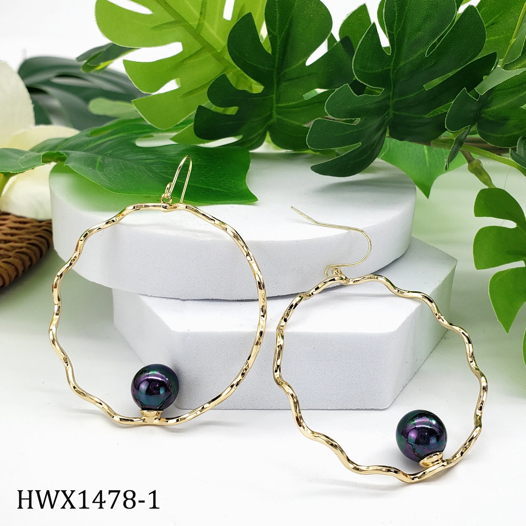 Factory Wholesale Round Hoop Earrings for Women Hawaiian Gold Plated Huggie Hoop Earrings