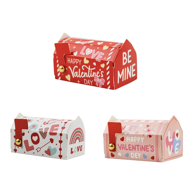 Valentine's Day High-End Mailbox Shape Small Candy Chocolate Rigid Boxes with Magnetic Closure for Party Favour Gift Packaging