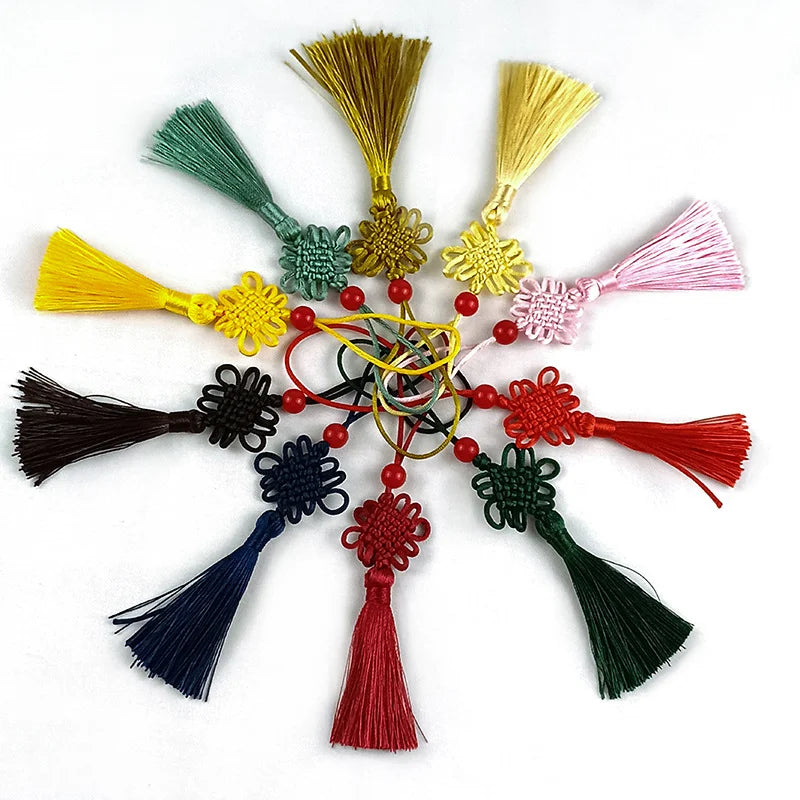 Wholesale Red Beads Hand Woven Chinese Knot Small Gift Accessories 13cm Tassel