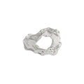 VIANRLA 925 Sterling Silver Trendy Adjustable Rhodium Plated Hollow Circle Rings