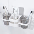 Plastic Wall Mounted Toothbrush Holder Bathroom Accessories Three in One Toothbrush Cup Holder Set