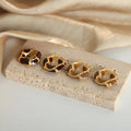 Ins Popular Geometric Asymmetric Drip Oil Huggie Earrings Enamel Glazed Cubic Zirconia Copper Hoop Earrings Boucles Doreilles