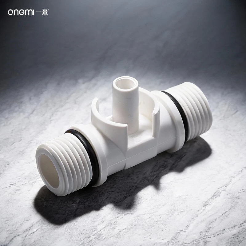 OEM PP Water Inlet Tee Valve Fitting 1/2" NPT X 3/8" OD X 1/2" NPT RV Compatible Quick Connector RO Water Filter System Parts