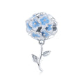 925 Sterling Silver Bead Hydrangea Charm Blooming Flower Pendant Fit Original Bracelet Necklace DIY Woman enamel Jewelry BSC392